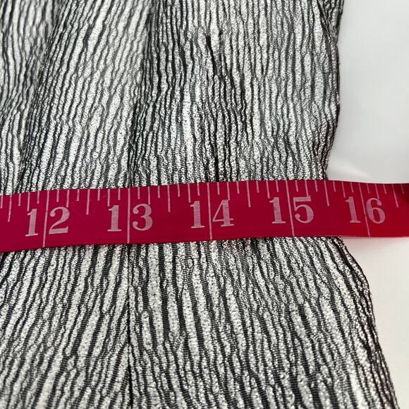 Adrianna Papell Evening Essentials Top Jacket Womens 6 Silver Metallic Crinkle - Picture 9 of 10